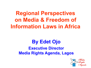 Regional Perspectives on Media & Freedom of Information Laws in