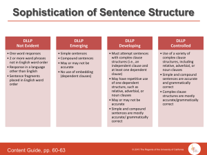 Sentence Sophistication - Dynamic Language Learning