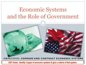 Economic Systems and the Role of Government