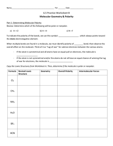 6.5 Practice Worksheet B: Polarity and Intermolecular Forces