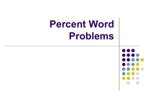 More on Solving Percent Problems