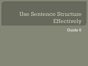 Use Sentence Structure Effectively