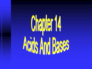 Introduction to Acid/Base Chemistry