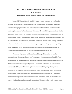 The Constiutional Ordeal of Richard Nixon
