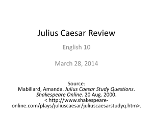 Julius Caesar Review - Swindells