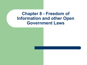 8.1 Freedom of Information - 507 What is the policy behind FOIA?