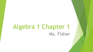 Algebra 1 Chapter 1
