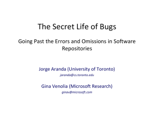 The Secret Life of Bugs: Going Past the Errors