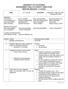 university of california environment health & safety directors meeting