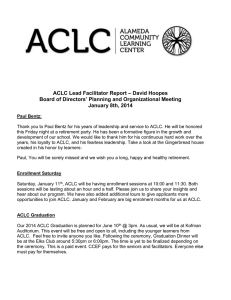 ACLC Lead Facilitator Report