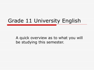Grade 11 University English - Wilson-NepeanHS