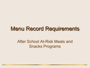 Menu Records Requirements (At