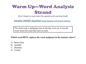 Warm Up—Word Analysis Strand Don't forget to