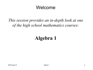 Algebra 1