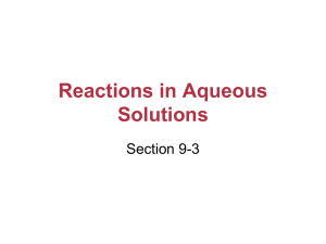Types of Reactions in Aqueous Solutions (cont.)