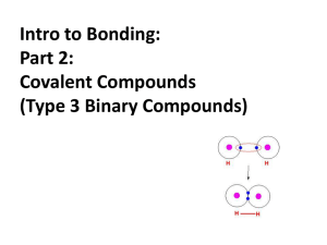 Intro to Bonding: Part 2: Covalent Compounds (Type 3 Binary