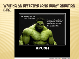 how to approach the long essay!