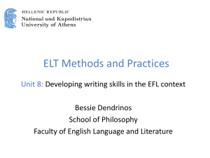 Developing Writing Skills in the EFL Context (PPT)