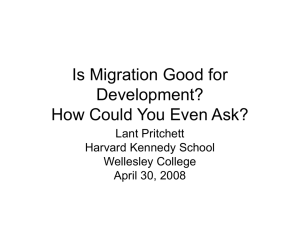 Is Migration Good for Development?