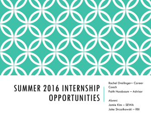 Summer 2014 Internship Opportunities