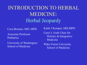 Herbal Jeopardy - American Academy of Pediatrics