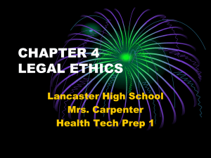 CHAPTER 3: LEGAL ETHICS - Lancaster City Schools