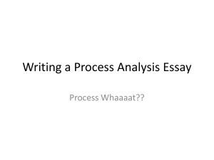 Writing a Process Analysis Essay