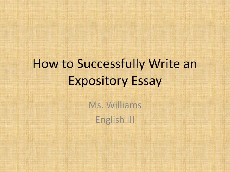 expository essay first person