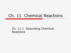 Chemical Reactions Rx Chapter 11.1