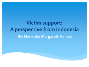 Victim support: A perspective from Indonesia