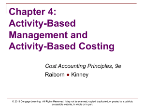 Activity-Based Management and Activity-Based