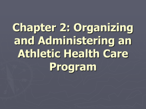 Chapter 2: Health Care Administration in Athletic Training