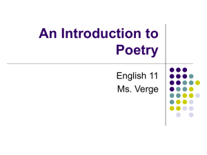 Introduction to Poetic Devices and Figurative Language