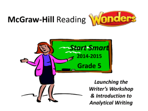 Analytical Writing - Language Arts and Reading