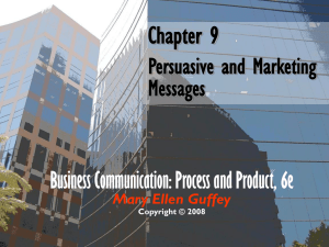 Chapter 9 Persuasive and Marketing Messages