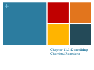 Chapter 11.1: Describing Chemical Reactions