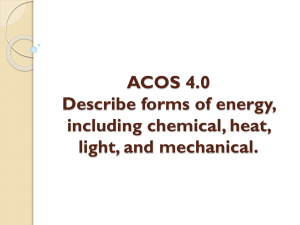 ACOS 4.0 Describe forms of energy, including chemical