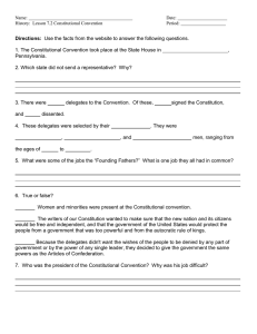 Name: Date: History: Lesson 7.2 Constitutional Convention Period