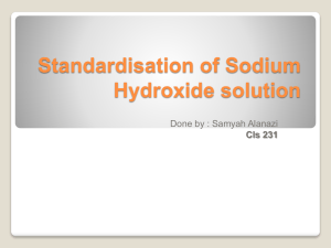 Standardisation of Sodium Hydroxide solution