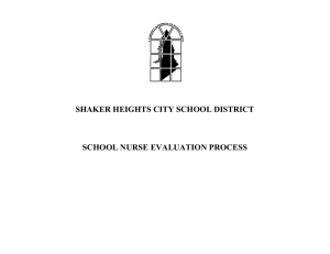 School Nurse Evaluation Packet - Shaker Heights City School District