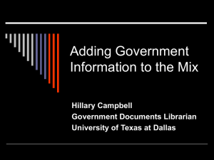 Adding Government Information to the Mix