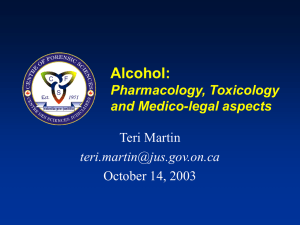 Alcohol: Pharmacology, Toxicology and Medico