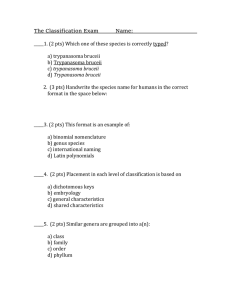 The Classification Exam and Key