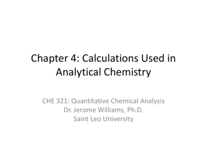Chapter 4: Calculations Used in Analytical Chemistry