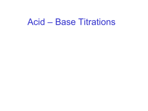 Acid * Base Titrations