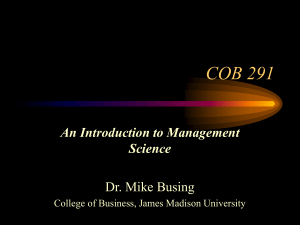 COB 291 - College of Business