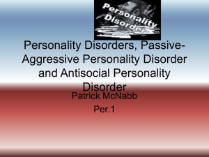 Personality Disorders, Passive-Aggressive
