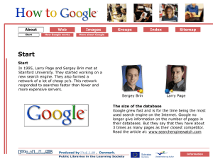 Om Google 1 Starten på Google