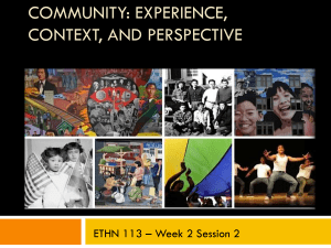 Community: Experience, Context, and Perspective