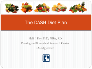 The DASH Diet Plan - Pennington Biomedical Research Center